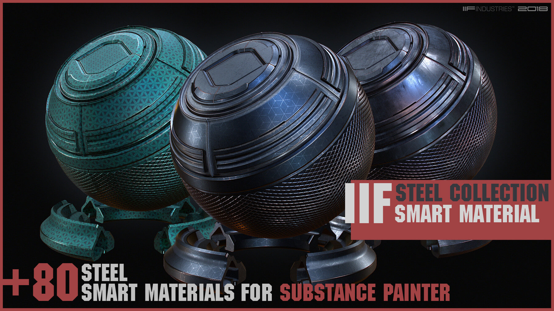 Substance Painter 80组智能材料钢铁材质智能材质SP材质