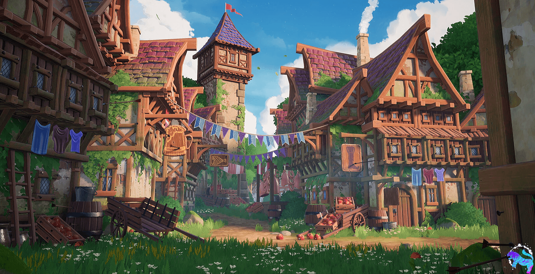 【UE4/5】美丽的风格化中世纪小镇 – Modular Stylized Medieval Town