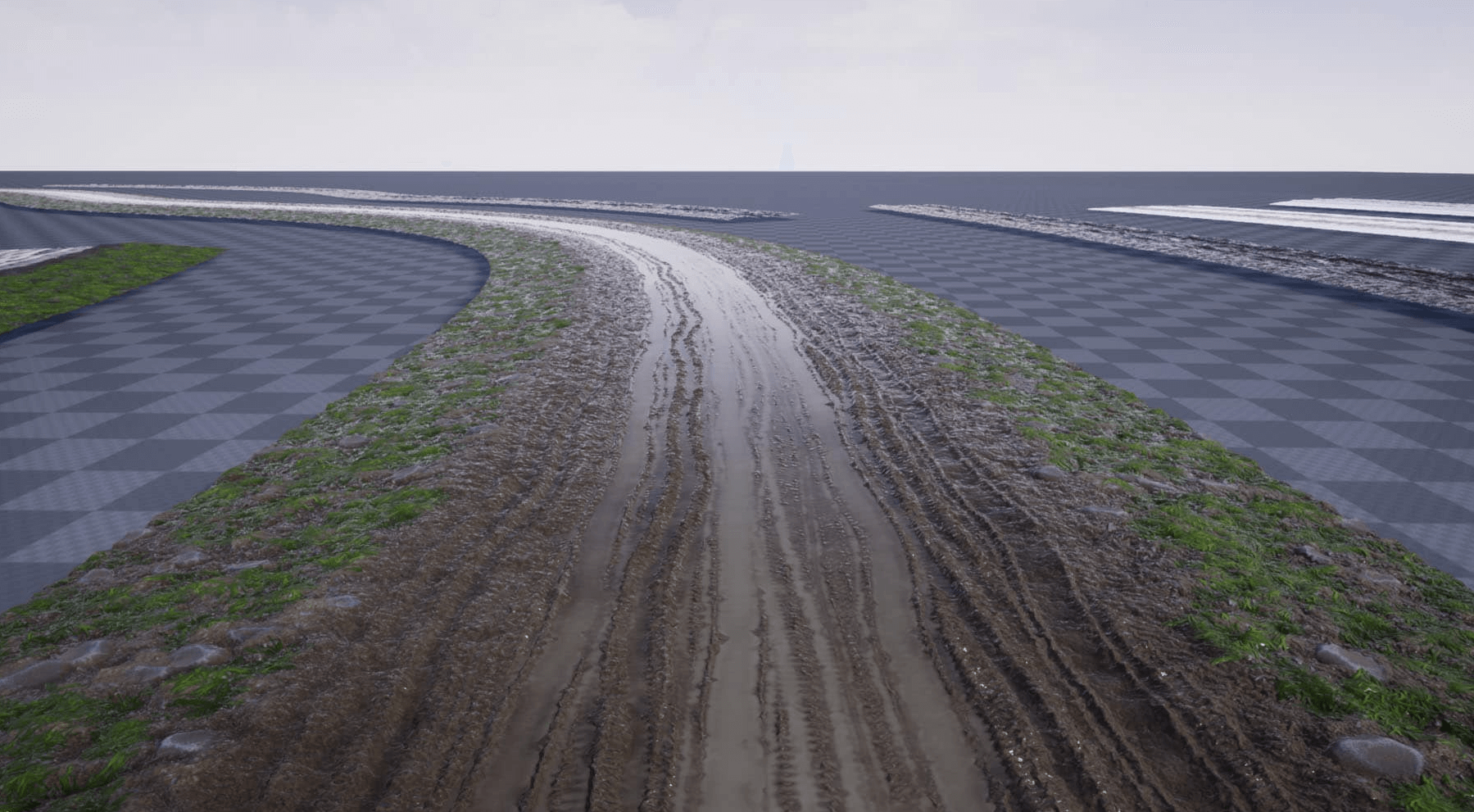 【UE4/5】泥泞道路材质包-Muddy Roads Mat Pack