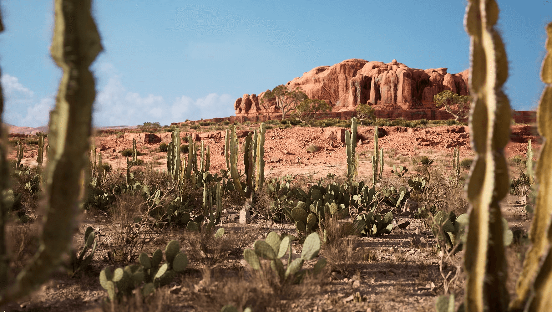 【UE5】沙漠悬崖生物群落 – RB – RealBiomes Desert Cliffs Biome – Monument Valley (Trees, Grass, Forest)