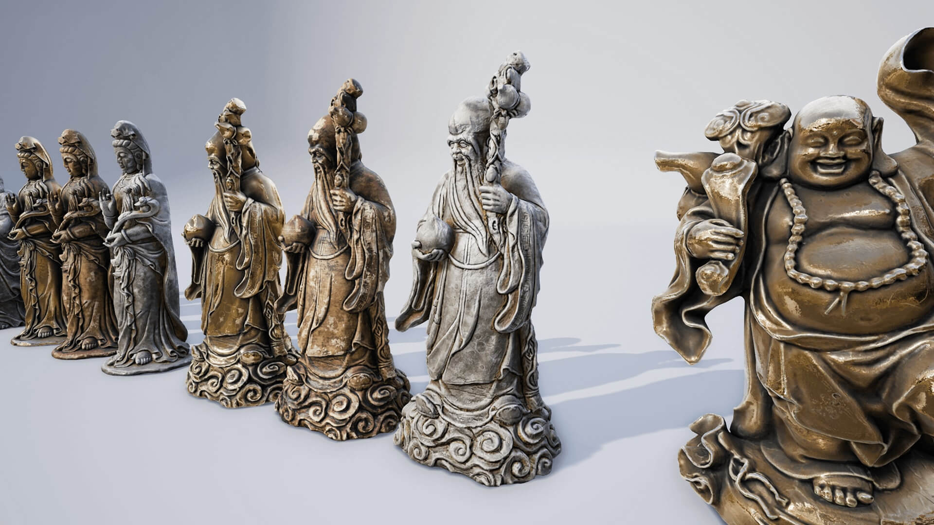 【UE4/5】佛像石像雕塑-Sculptures Pack Vol.2