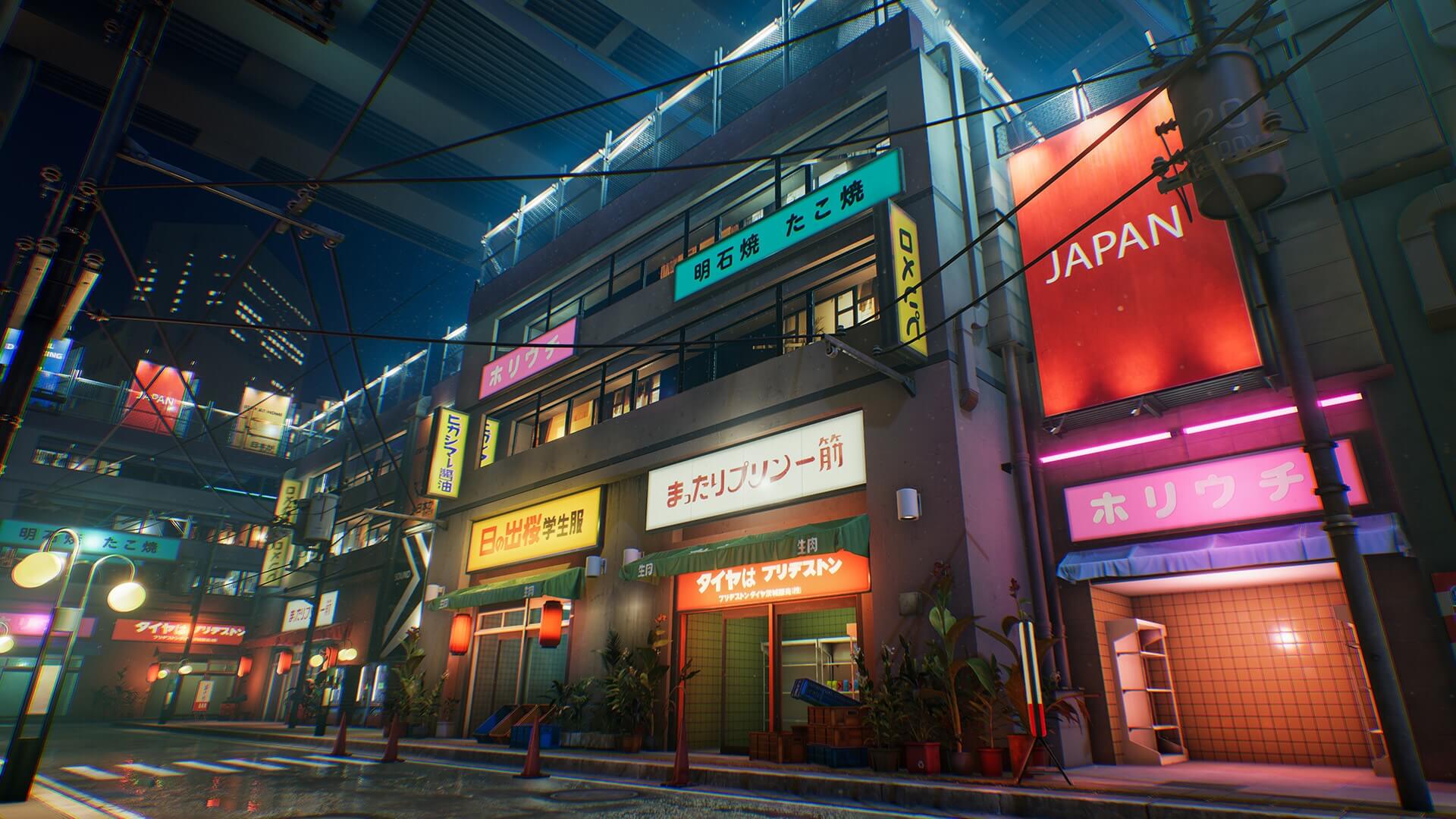 【UE4/5】日本城市街道夜景-Japanese city pack