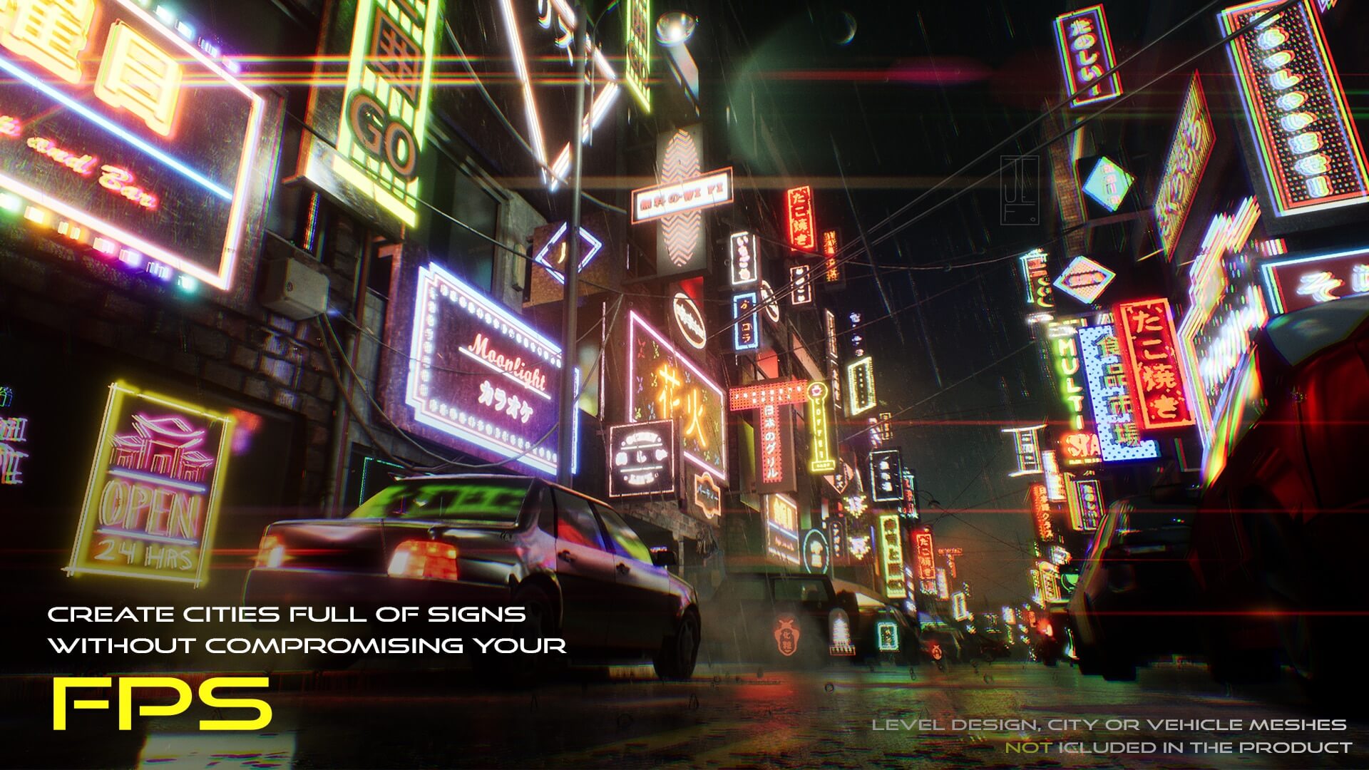 【UE4/5】基于PNG的霓虹灯创建器 – Sci-Fi Sign – PNG based Neon Sign Creator