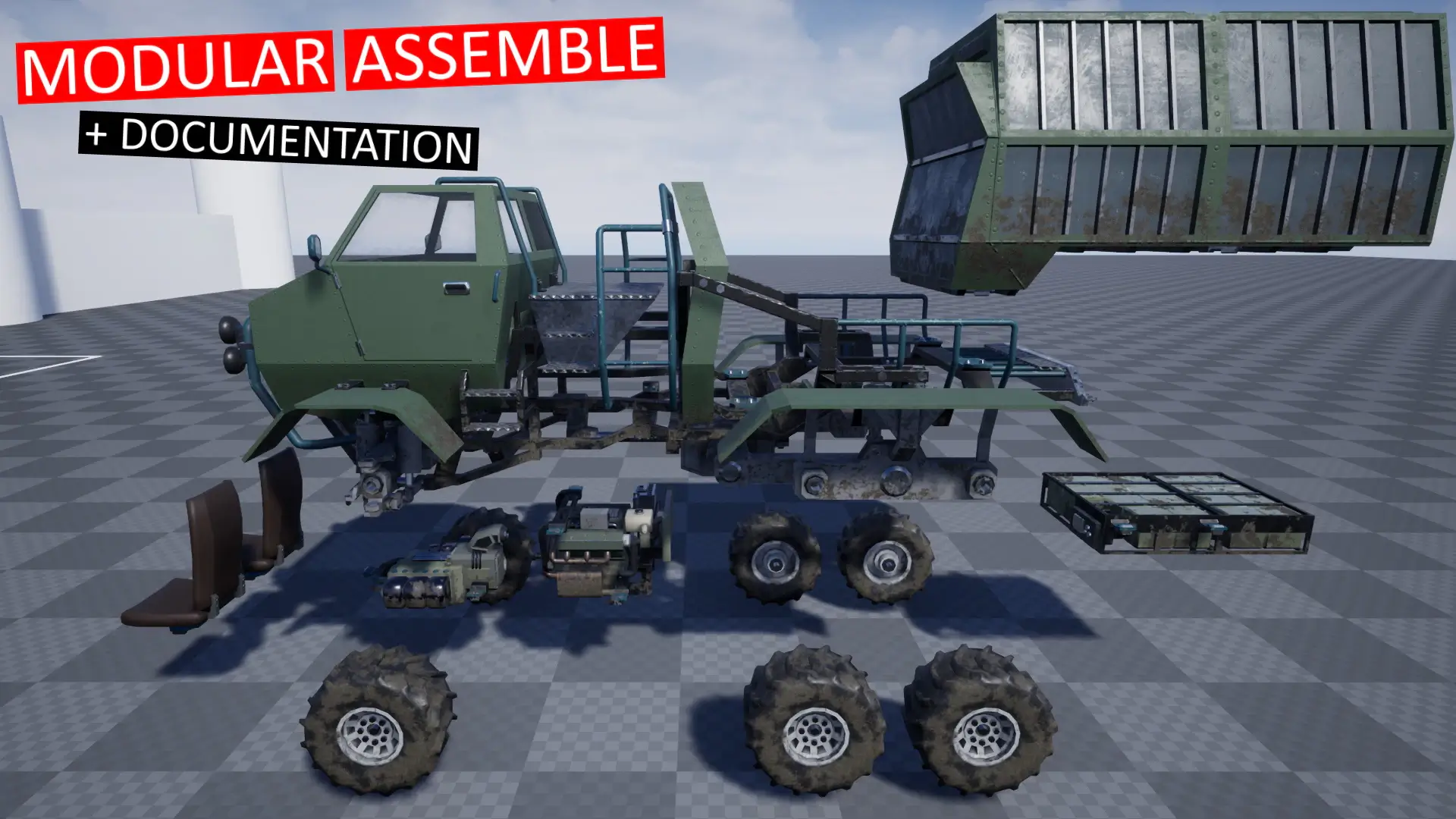 【UE4/5】模块化越野车_ModularOffroadCars